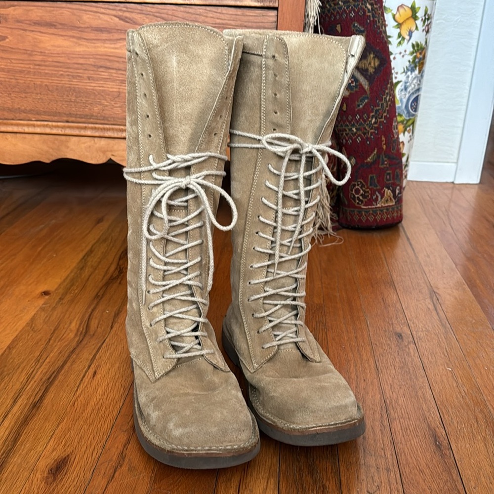 Lace Up Suede Frye Boots